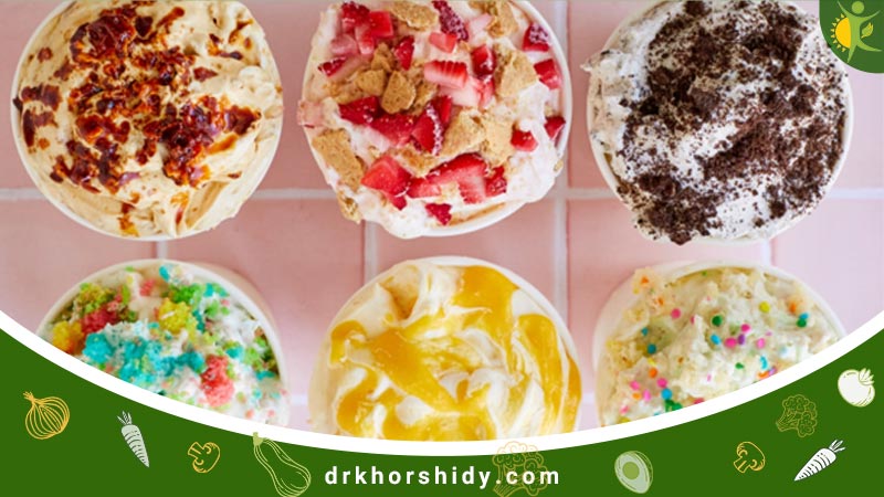 چند مدل بستنی مختلف در ظرفی