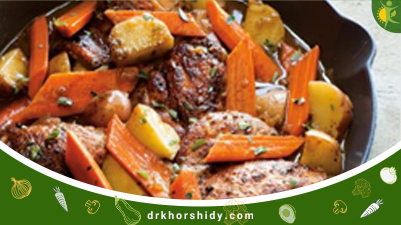 خوراک هویج و مرغ