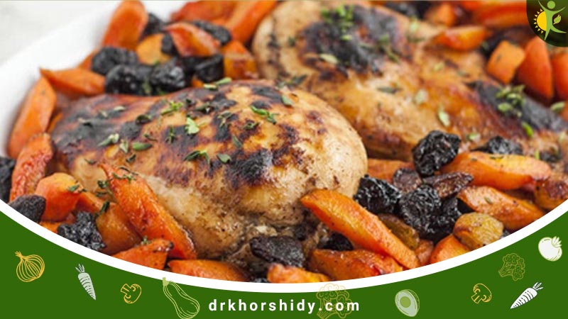ترکیب سینه مرغ پخته شده و هویج