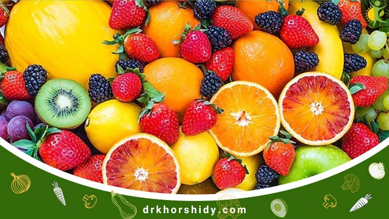 انواع میوه های مختلف مثل پرتقاخونی و توت فرنگی