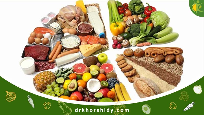 چند مدل میوه و انواع نان و صیفی جات