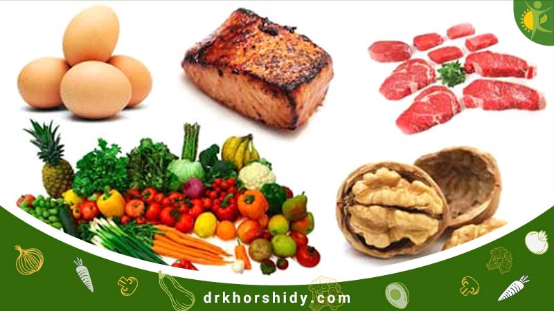 مواد غذایی مقوی مثل تخم مرغ، گوشت و انواع میوه ها