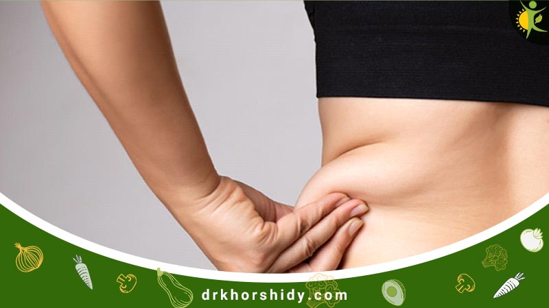 فردی که پهلو خود را گرفته برای آب کردن شکم و پهلو